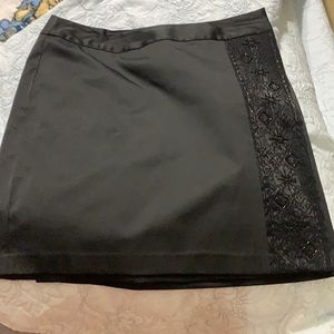 Venezia Jeans Black Glittery Stretch Wrap Skirt Sz 16